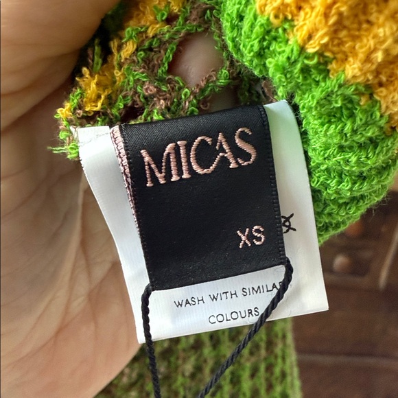Micas Green Knit Dress with Yellow Accents - Picture 3 of 8
